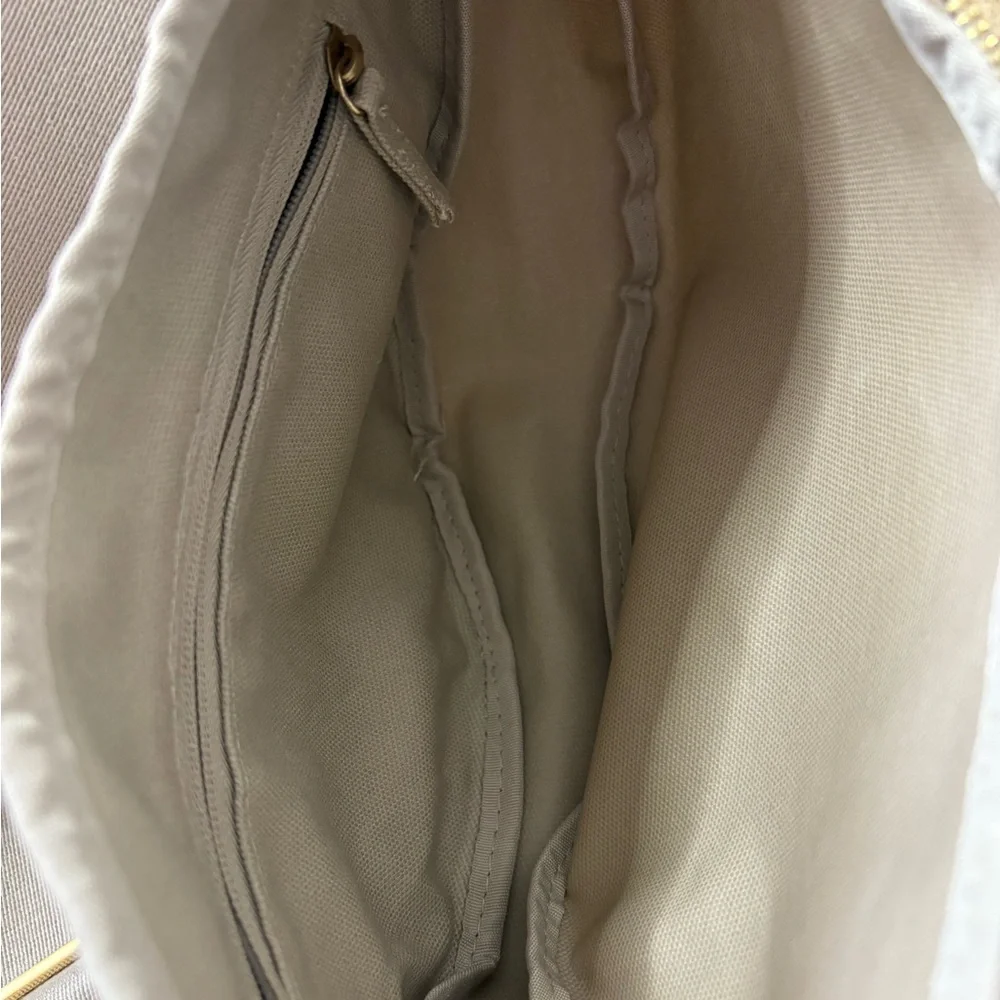 July Everyday Crescent Canvas Crossbody Light Gray Shoulder Bag - Picture 7 of 8